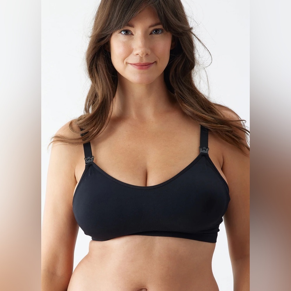 Isabel Maternity Seamless Black Nursing + Pumping Bra size small